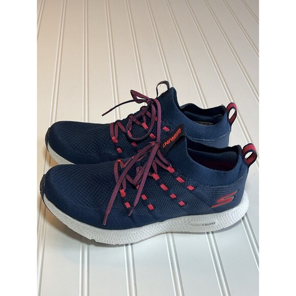 Skechers Women's Size 7 Go Run 7 Hyper Burst Cushioning Running Blue/Hot Pink - Picture 5 of 10